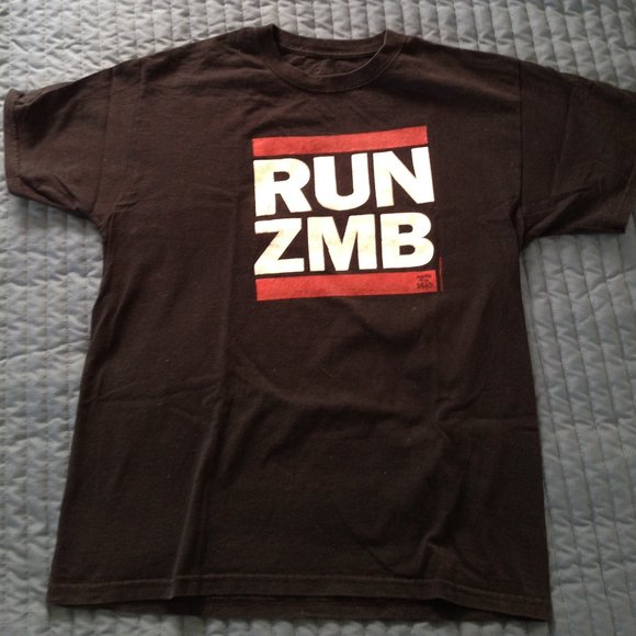 RUN ZMB T-SHIRT - RUN DMC ZOMBIE PARODY T-SHIRT- L - Picture 2 of 3